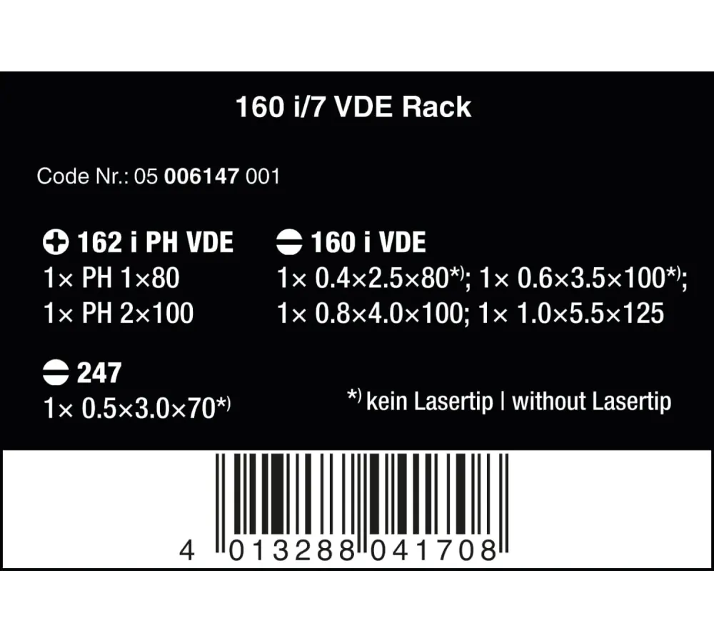 JUEGO DESTORNILLADORES WERA 160i/7