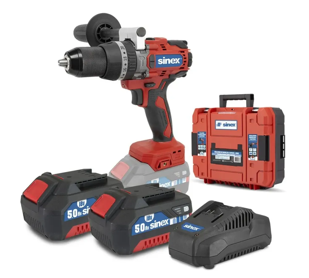 Taladro atornillador percutor a batería 80 Nm 5,0 Ah