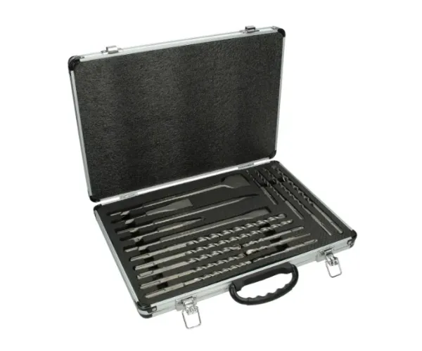 JUEGO DE CINCELES Y BROCAS SDS-PLUS EN MALETÍN DE ALUMINIO