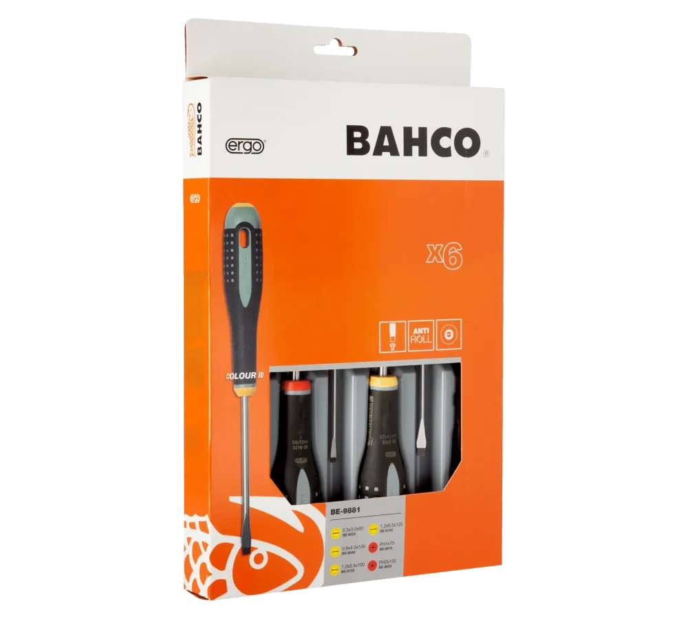 JUEGO 6 DESTORNILLADORES ERGO BAHCO BE-9881