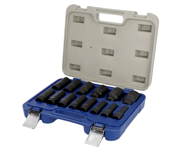 JUEGO DE 14 VASOS HEXAGONALES DE IMPACTO 1/2", EN CAJA DE PLASTICO IRIMO 168-14-4