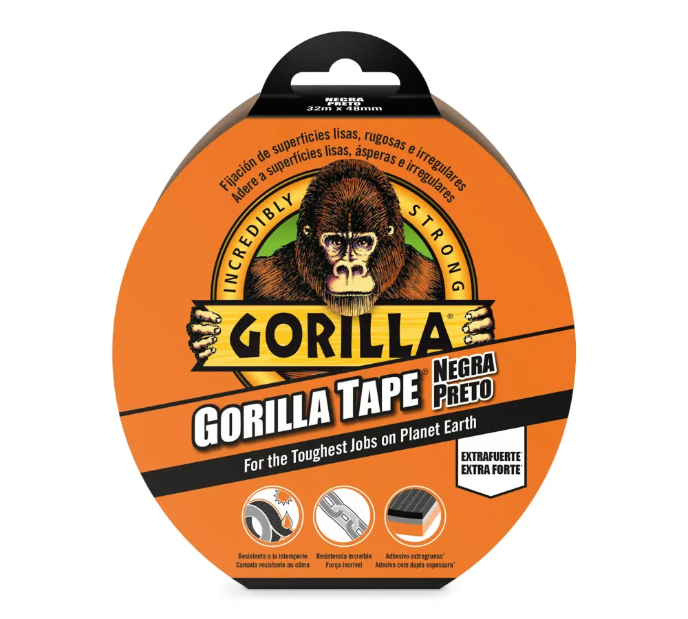 CINTA AMERICANA REFORZADA NEGRA GORILLA TAPE 32 M.