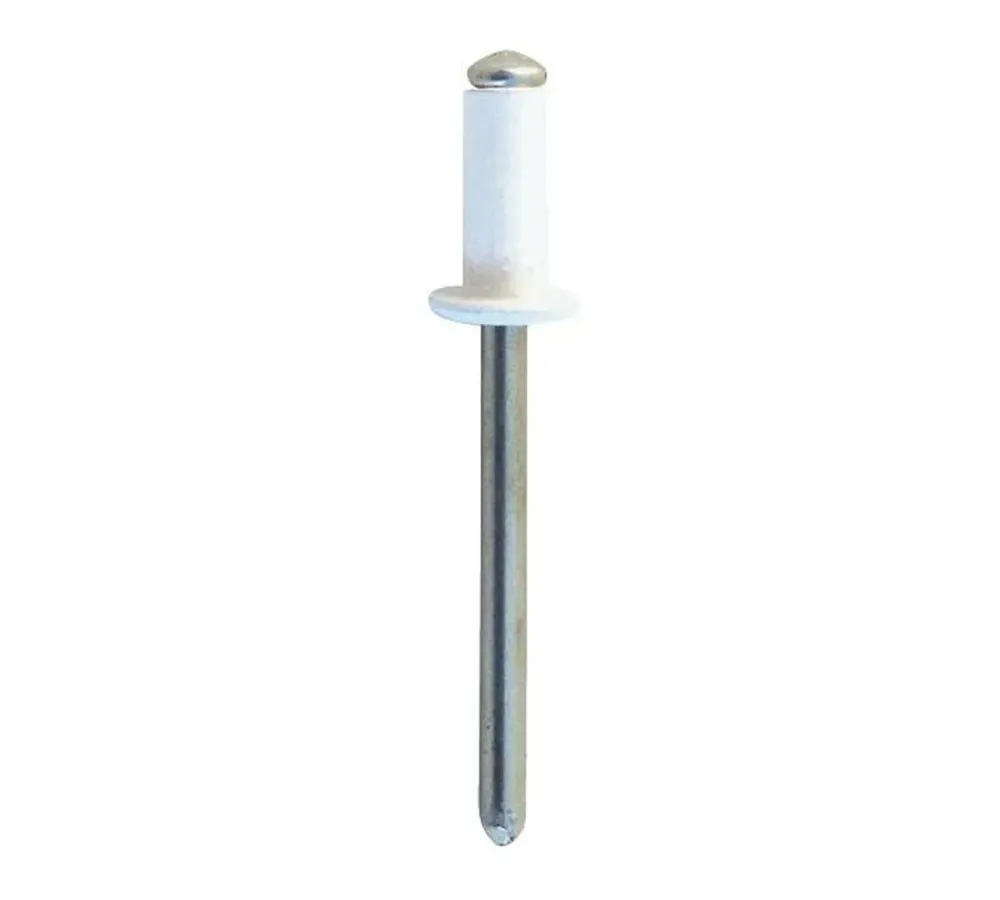 Remache Aluminio/Acero Cabeza Alomada Lacado Blanco - 3,2 x 12