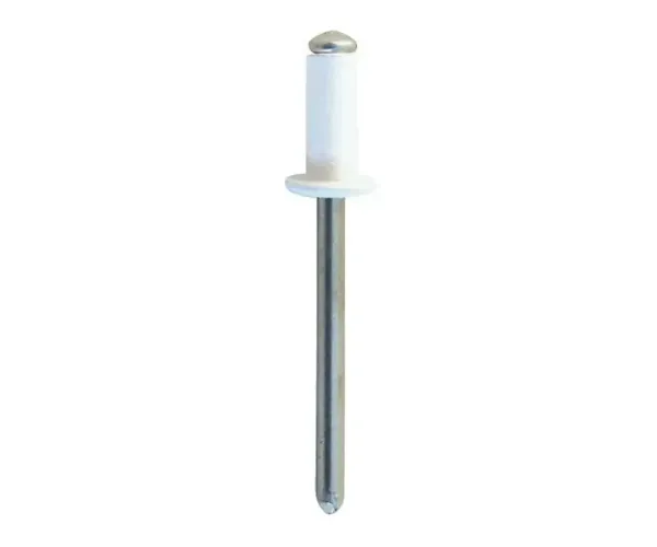 Remache Aluminio/Acero Cabeza Alomada Lacado Blanco - 4,0 x 16