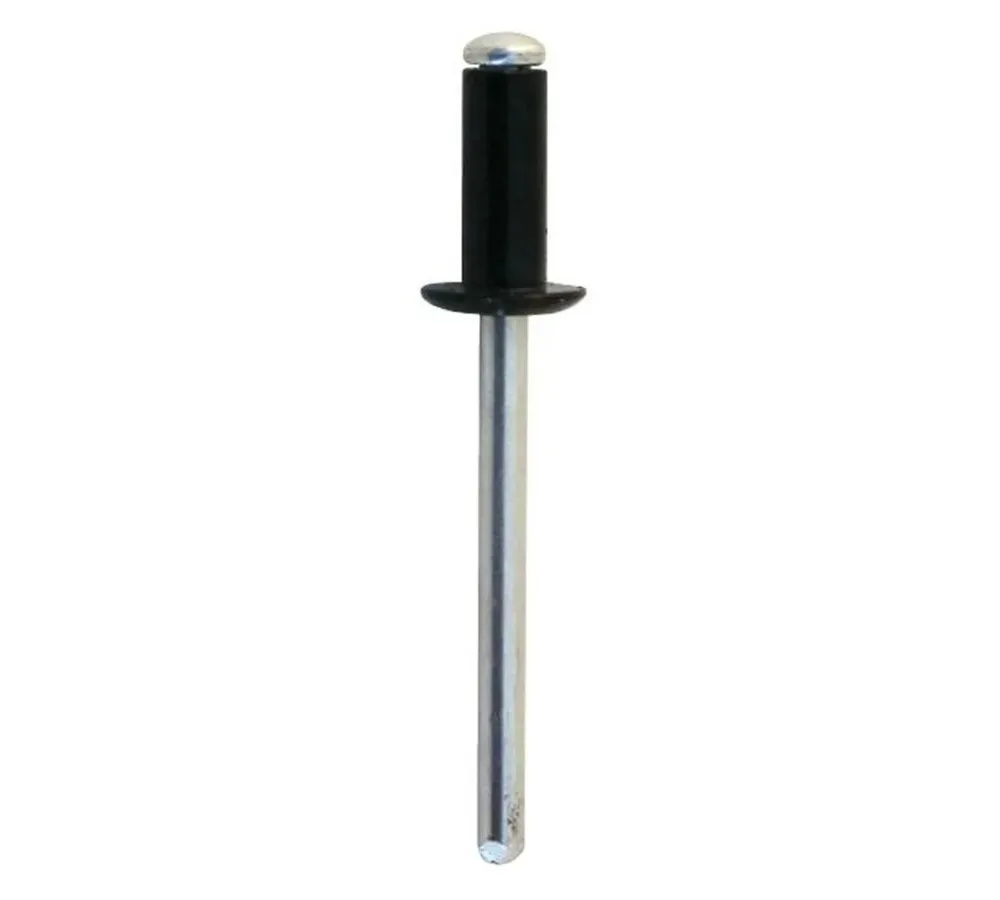 Remache Aluminio/Acero Cabeza Alomada Lacado Negro - 4,8 x 8