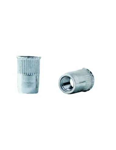 Tuerca Remachable Acero Cabeza Baja Ranurada Fondo Abierto M-8 Espesor de 0,50 a 3,00 mm. - 11,00 x 16,80
