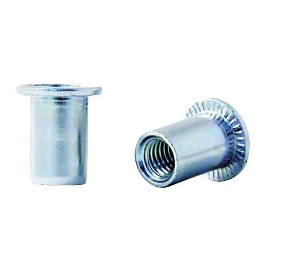 Tuerca Remachable Acero Cabeza Ancha Fondo Abierto M-5 Espesor de 0,25 a 3,00 mm. - 7,0 x 12,00
