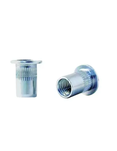 Tuerca Remachable Acero Cabeza Ancha Ranurada Fondo Abierto M-8 Espesor de 0,50 a 3,00 mm. - 11,00 x 16,50