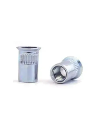 Tuerca Remachable Acero Cabeza Avellanada Ranurada Fondo Abierto M-10 Espesor de 1,50 a 4,50 mm. - 13,00 x 22,00