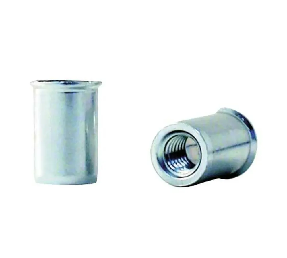 Tuerca Remachable Acero Cabeza Baja Fondo Abierto M-5 Espesor de 0,50 a 3,00 mm. (Para Taladros en Pulgadas) - 7,10 x 11,50