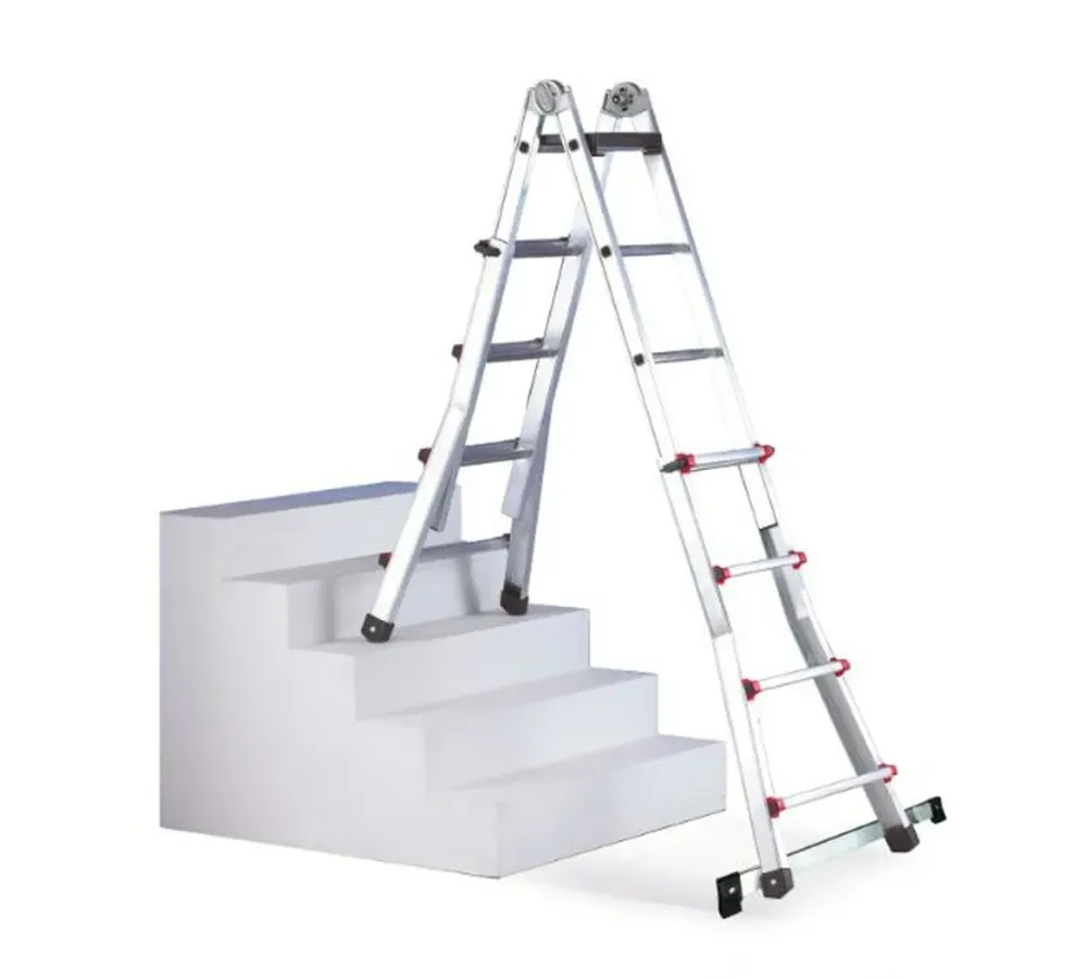 Escalera telescópica tijera y apoyo aluminio ESCALÍSIMA 6+6 peldaños EN 131