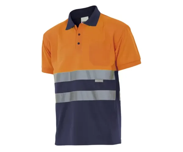 Polo Bicolor Alta Visibilidad. Sup Nar/Inf Mar Talla S-5Xl