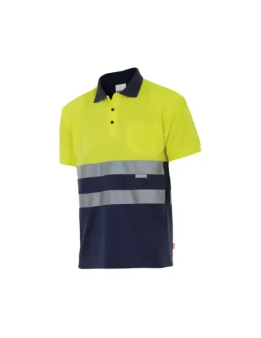 Polo Bicolor Alta Visibilidad. Sup Ama/Inf Mar Talla S-5Xl