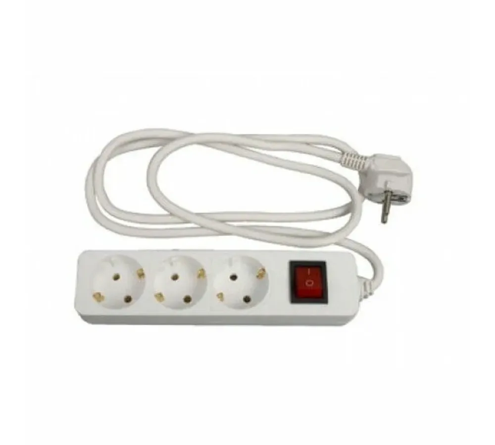 BASE MULTIPLE CON INTERRPUTOR H05VV-F 3G x 1,5 mm 6 BASES  1,4 m  BMF-27