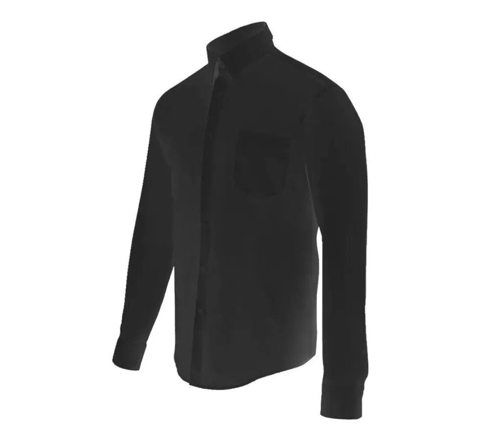 Camisa Hombre Stretch. Negro Talla S-3Xl