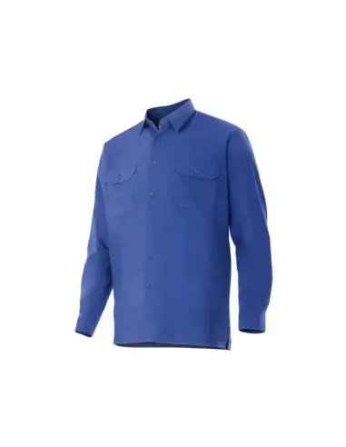 Camisa Manga Larga 2 Bolsillos. Azulina Talla S-3Xl