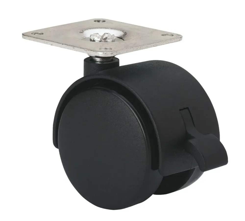 SERIE DK-DK NEGRO, GIRATORIO/PLATINA/FRENO RUEDA 10DKF40-4