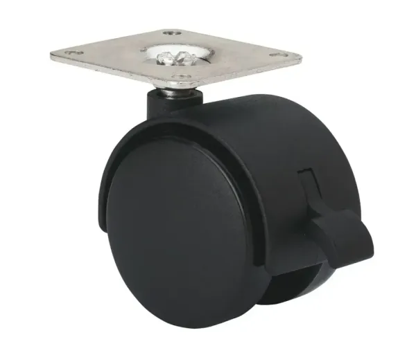 SERIE DK-DK NEGRO, GIRATORIO/PLATINA/FRENO RUEDA 10DKF40-4