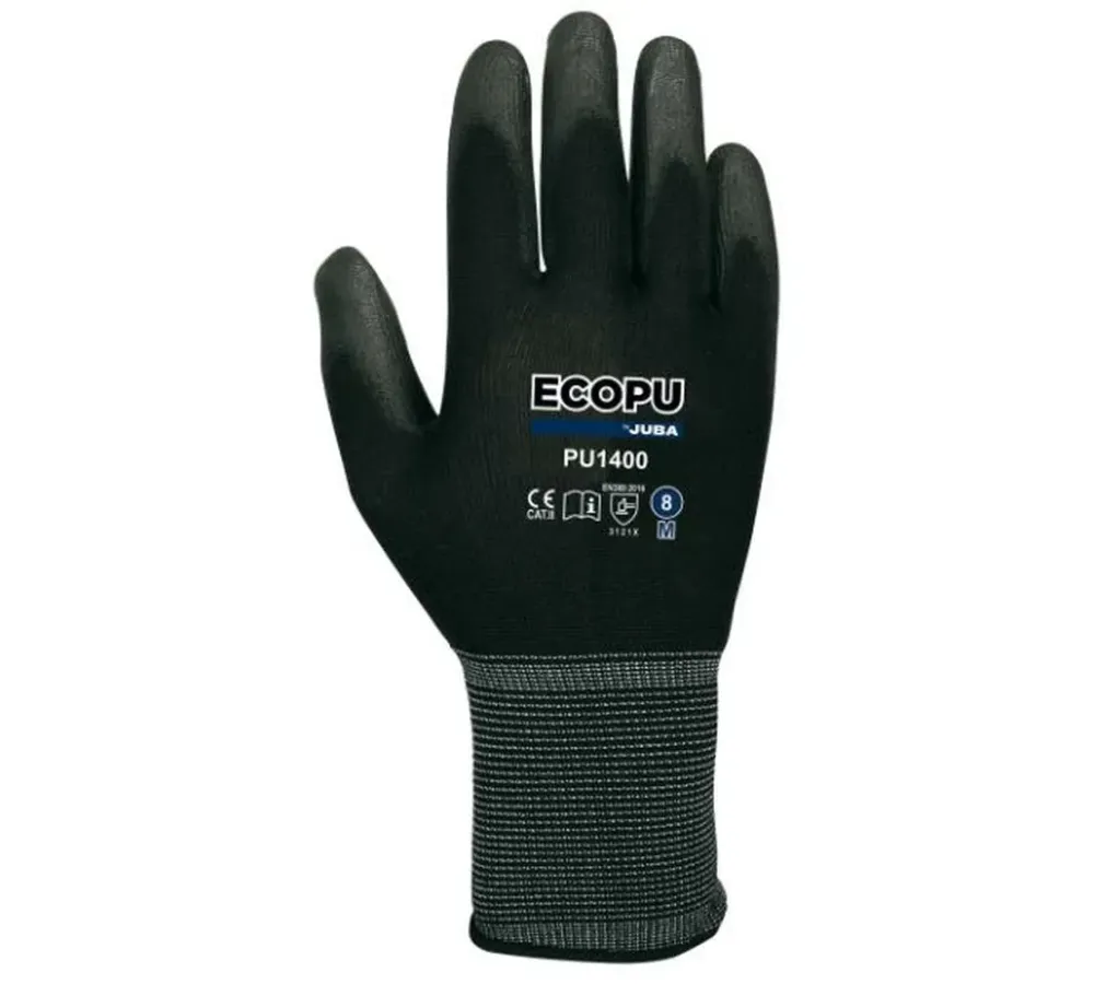 Guante nylon con palma recubierta de PU negro "Económico"
